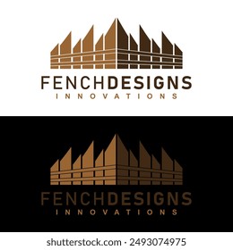 innovation logo design wooden fence illustration vector art