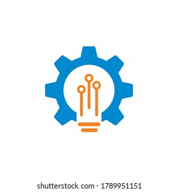 innovation logo , gear idea logo