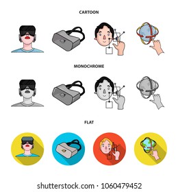 Innovation, man, head, hand .Virtual reality set collection icons in cartoon,flat,monochrome style vector symbol stock illustration web.