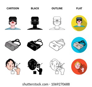 Innovation, man, head, hand .Virtual reality set collection icons in cartoon,black,outline,flat style vector symbol stock illustration web.