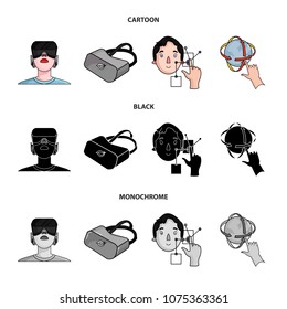 Innovation, man, head, hand .Virtual reality set collection icons in cartoon,black,monochrome style vector symbol stock illustration web.