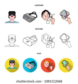 Innovation, man, head, hand .Virtual reality set collection icons in cartoon,outline,flat style vector symbol stock illustration web.