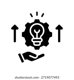 Innovationsmanagement Symbol Glyphe Vektorgrafik