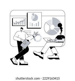 Ilustración vectorial de concepto abstracto de software de gestión de la innovación. Gestión de ideas, herramienta de lluvia de ideas, control de innovación, espacio de colaboración, metáfora abstracta de software de desarrollo de negocios.