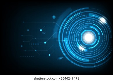 La innovación se encuentra con la tecnología digital en un fondo abstracto de alta tecnología para la comunicación moderna, la Ilustración vectorial