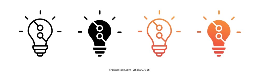 Innovación Multi Style Icon Set Vector