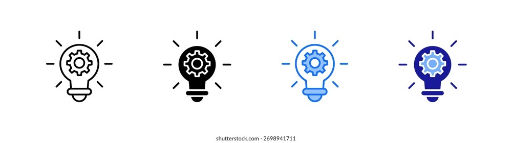 Innovation Multiple Style Icon Set Vector