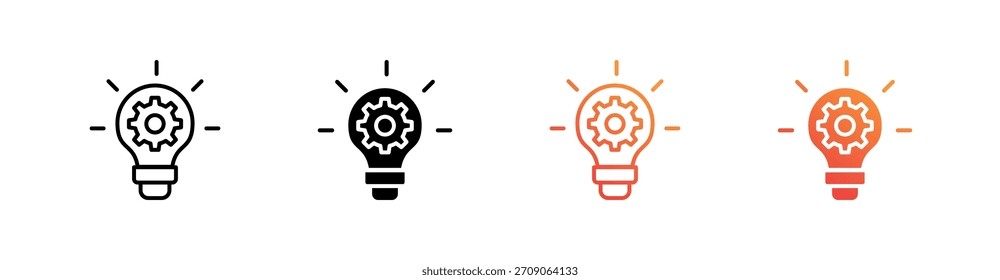 Innovation Multiple Style Icon Set Vector