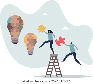 Inovação e geração de novas ideias com trabalho em equipe criativo .vida e emprego de pessoas.