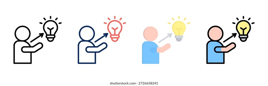 Innovation Openness icon set multiple style collection