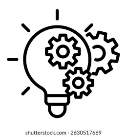 Icono de esquema de innovación. Diseño de icono de Vector simple en estilo de contorno. Formato de Vector editable