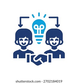 Icono de socio de innovación Ilustración vectorial mixta