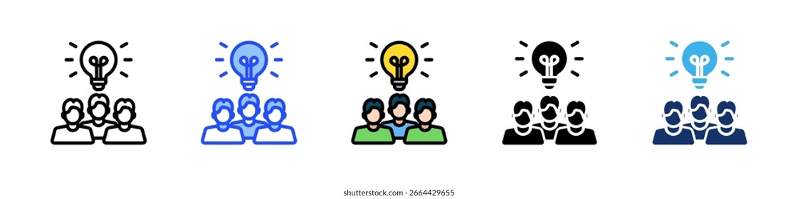 Colección de iconos de asociación de innovación con múltiples estilos
