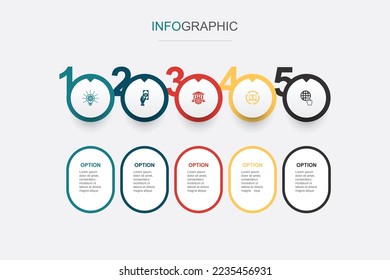 innovation, payment, banking, digital economy, internet icons Infographic design template. Creative concept with 5 steps