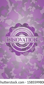 Innovation pink on camouflage pattern. Vector Illustration. Detailed.