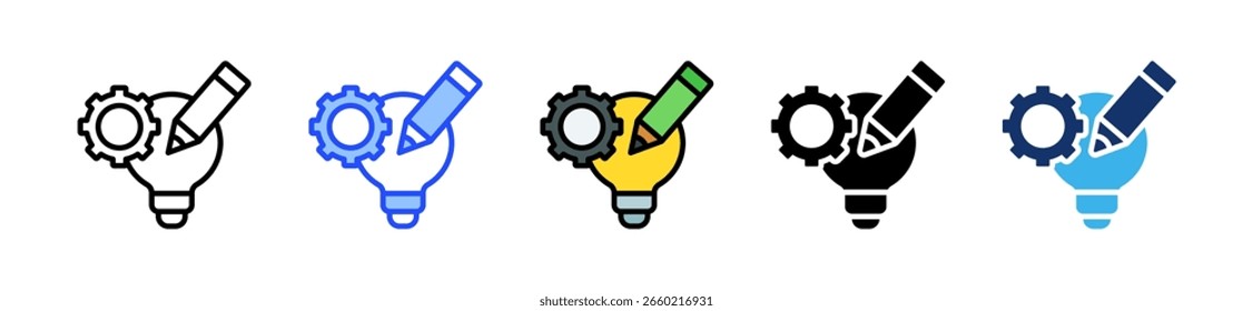 Icono de proceso de innovación Colección con múltiples estilos