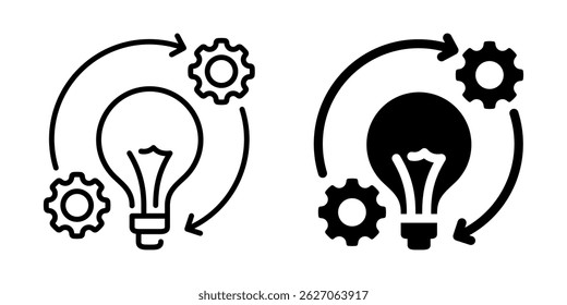 Innovation process icon. Linear and silhouette style.