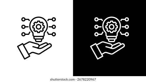 Conjunto de iconos de proceso de innovación Colección de estilos múltiples