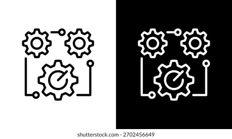 Diseño de conjunto de iconos blancos de proceso de innovación