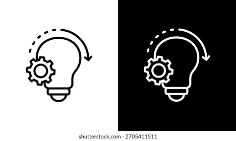 Progreso de la innovación Diseño de conjunto de iconos blancos