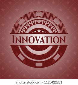 Innovation red emblem. Retro