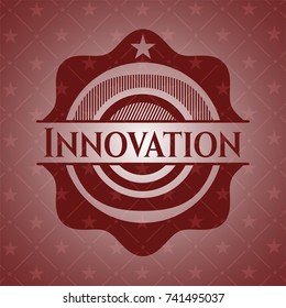 Innovation red emblem. Retro