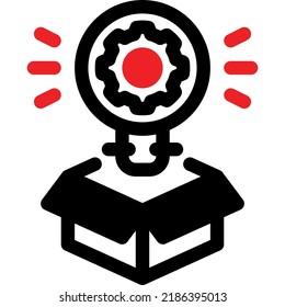 Innovation Red Glyph icon vector design and illustration template