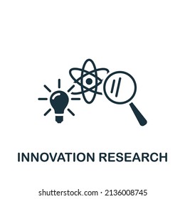 Innovation Research icon. Monochrome simple icon for templates, web design and infographics