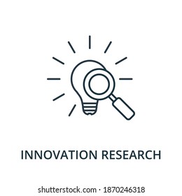 Innovation Research icon. Simple line element from reputation management collection. Filled Innovation Research icon for templates, infographics and more.