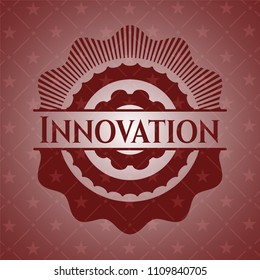 Innovation retro style red emblem