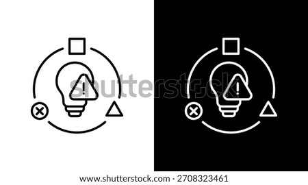 Innovation Risk White Icon Set Design