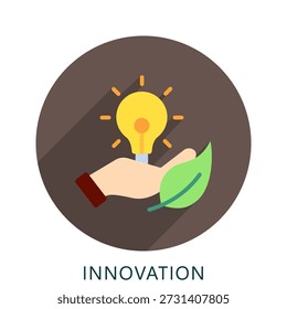 Innovation abgerundete flache Farbe Symbol Mini-Illustration, Verwendung für moderne Konzept, Druck, UI, UX-Kit, Web-und App-Entwicklung. Vektor im Zusammenhang mit grüner Technologie und mehr