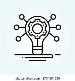 innovation search vector icon style illustration. Startup and new business symbol EPS 10