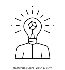 innovationssuchende tech enthusiast line icon vector. innovationssuchende Tech-Enthusiasten Zeichen. isoliertes Kontursymbol, schwarze Illustration