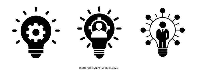 Innovation Silhouette Web Icon Set