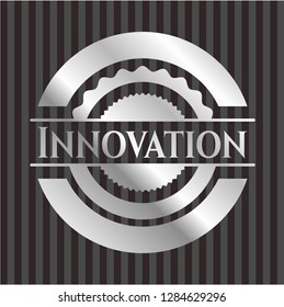 Innovation silvery emblem or badge