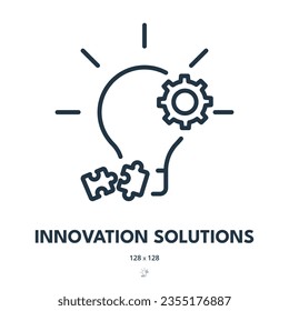 Innovation Solutions Icon. Solution, Creativity, Idea. Editable Stroke. Simple Vector Icon