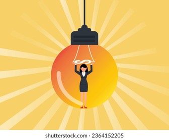 Innovation to solve business problem, motivation to help success concept