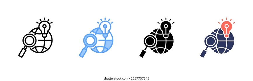 Innovation Sourcing icon sheet multiple style collection