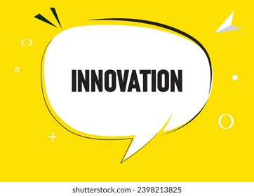 Innovation speech bubble text. Hi There on bright color for Sticker, Banner and Poster. vector illustration.