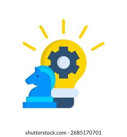 Icono de estrategia de innovación Ilustración vectorial plana