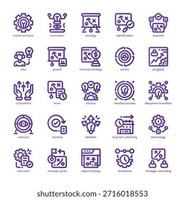 Innovation Strategy Icon pack for your website, mobile, presentation, and logo design. Innovation Strategy Icon line basic color design. Vector graphics illustration and editable stroke.