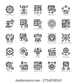 Innovation Strategy Icon pack for your website, mobile, presentation, and logo design. Innovation Strategy Icon solid design. Vector graphics illustration and editable stroke.