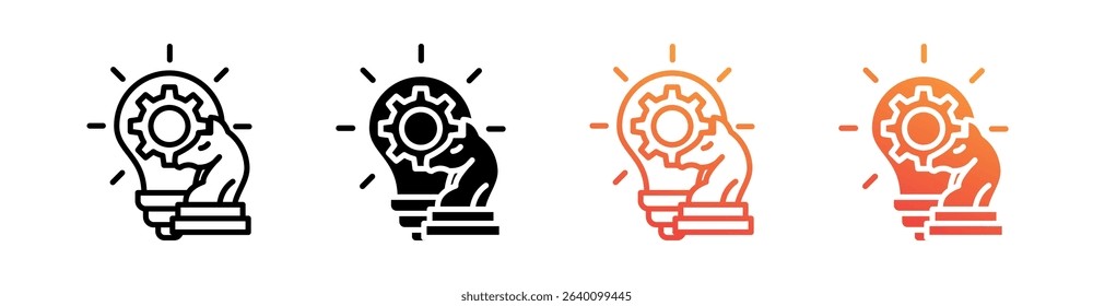 Innovation Strategy Multi Style Icon Set Vector