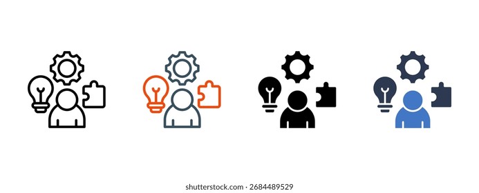 Ilustración vectorial de estilo de icono múltiple de estrategia de innovación