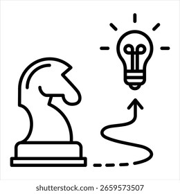 Ilustración vectorial de iconos de esquema de estrategia de innovación