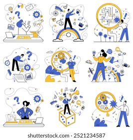 Innovation strategy vector illustration. Innovation strategy is compass guiding businesses through dynamic seas success Strategic planning is cornerstone upon which pillars innovation strategy