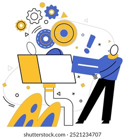 Innovation strategy vector illustration. Progress is fertile soil where seeds innovation strategy blossom into achievement Development is sweet melody played by orchestra intelligent growth