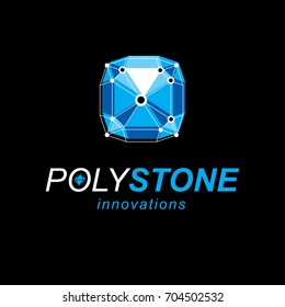 Innovation technologies emblem. Abstract vector, isometric dimensional shape.