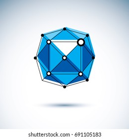 Innovation technologies logo. Abstract construction vector, dimensional low poly design.